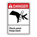 ANSI Pinch Point Keep Back Sign